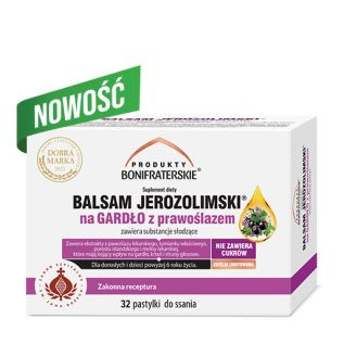 Balsam Jerozolimski na gardło z prawoślazem 32 pastylki do ssania