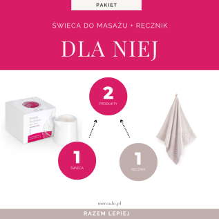 Zestaw do masażu DLA NIEJ: świeca do masażu i ręcznik