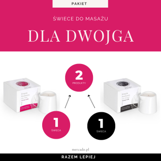 Świece do masażu dla dwojga (świeca dla niej + świeca dla niego)