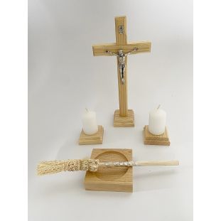 Komplet zestaw kolędowy drewniany jasny Moreli