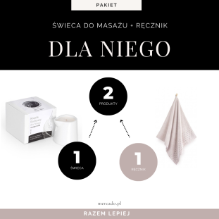 Zestaw do masażu DLA NIEGO: świeca do masażu i ręcznik