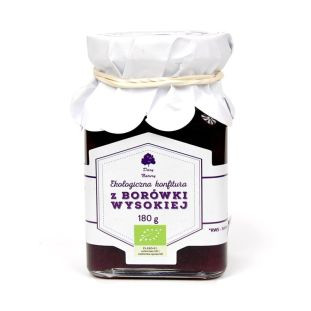 Konfitura z borówki amerykańskiej (wysokiej) EKO 180 g Dary Natury - krótki termin