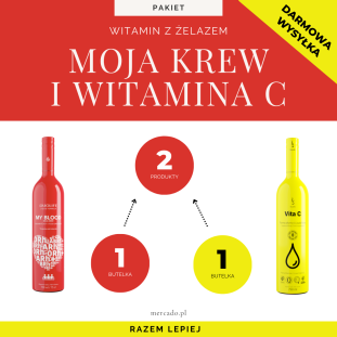 Zestaw witamin z Żelazem: My Blood i Witamina C do picia od DuoLife (750 ml + 750 ml)