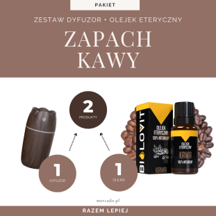 Zestaw Zapach Kawy: Mały dyfuzor i kawowy olejek eteryczny