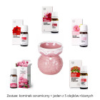 Zestaw kominek ceramiczny z olejkiem różanym do wyboru